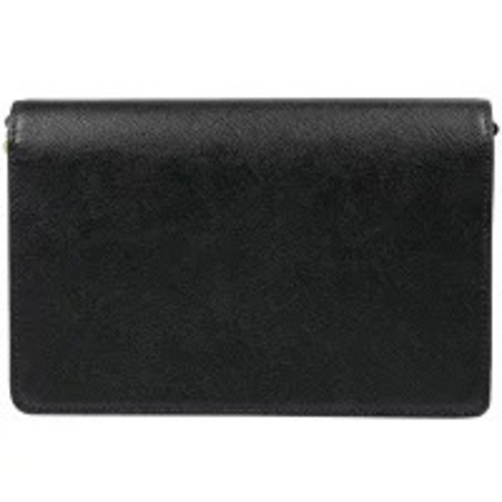 Prada Plate Chain Shoulder Bag Clutch Saffiano Leather Nero Black - Picture 3 of 7